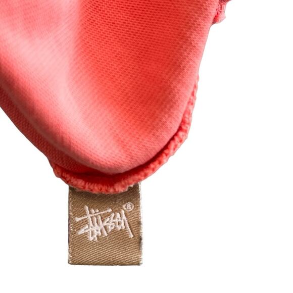 Stussy Athletics Vintage Crown Logo Boxy Oversized Sweatshirt Coral White Small - Picture 10 of 16